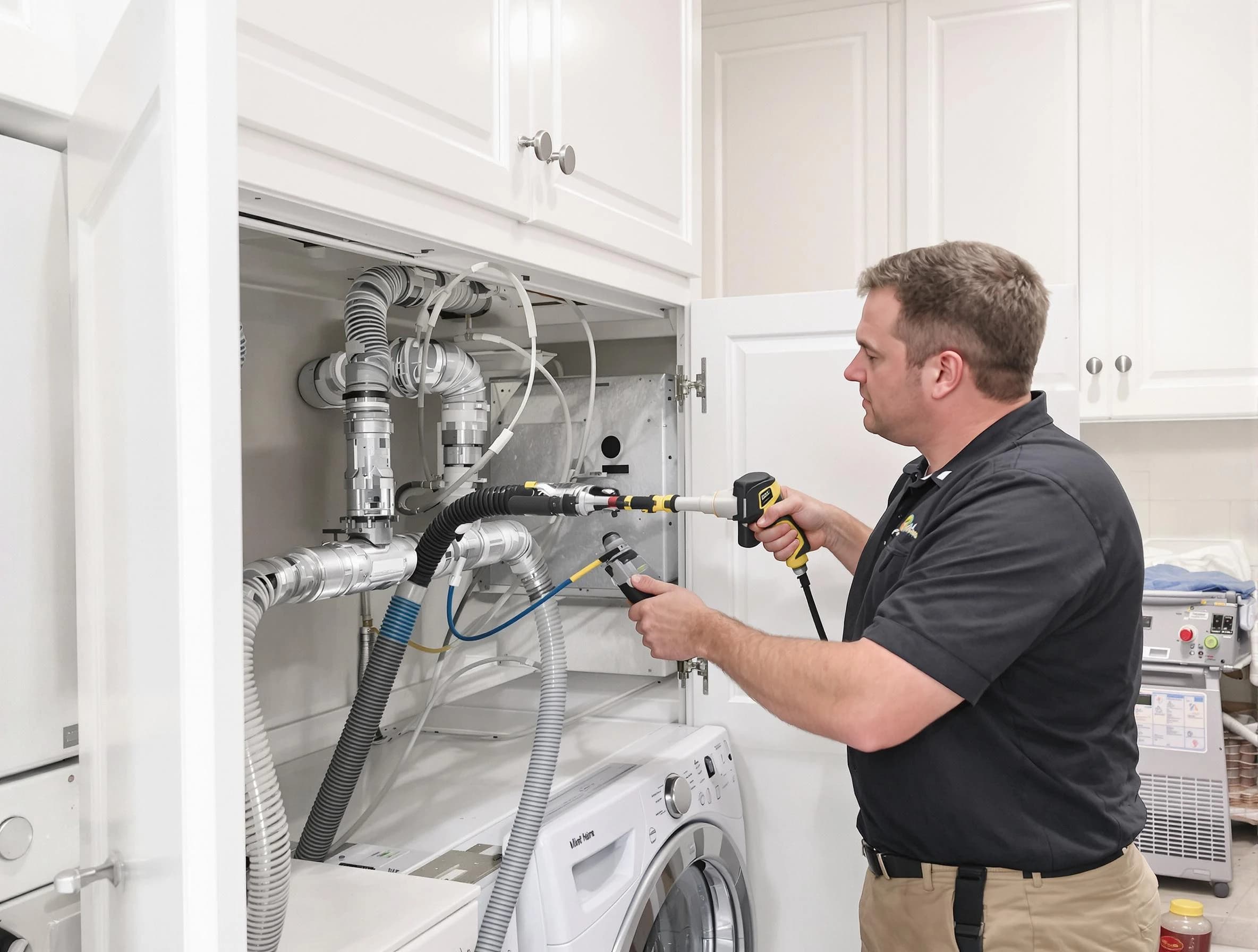 Littleton Dryer Vent Cleaning professional removing severe blockage from a clogged dryer vent in Littleton