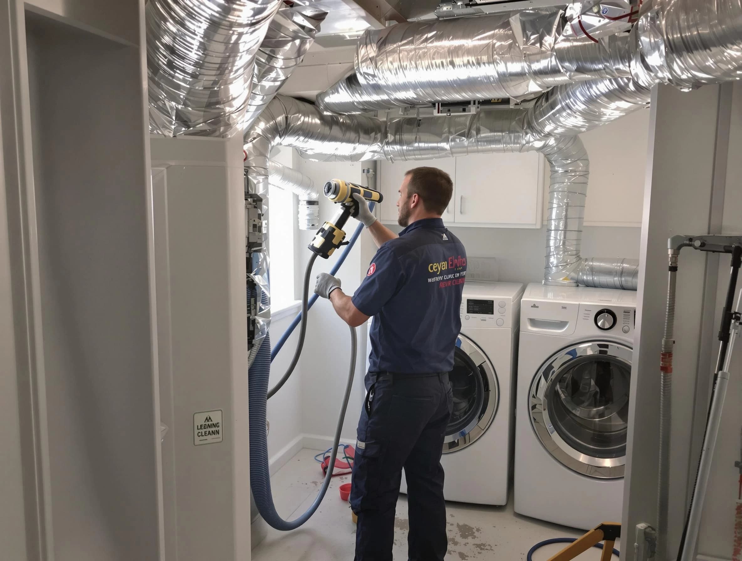 Littleton Dryer Vent Cleaning specialist using advanced equipment for thorough duct cleaning in Littleton