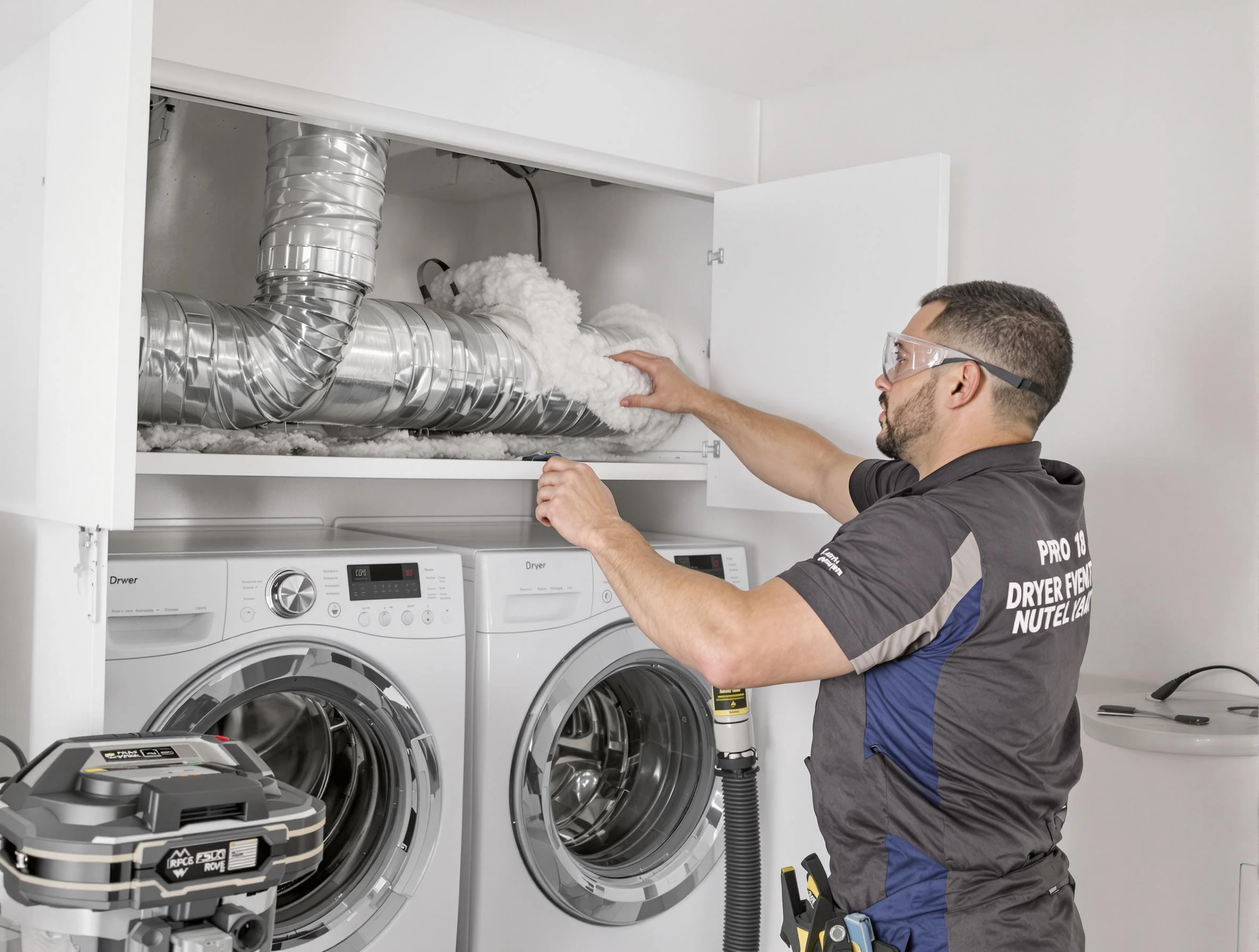 Littleton Dryer Vent Cleaning certified technician performing specialized gas dryer vent cleaning in Littleton