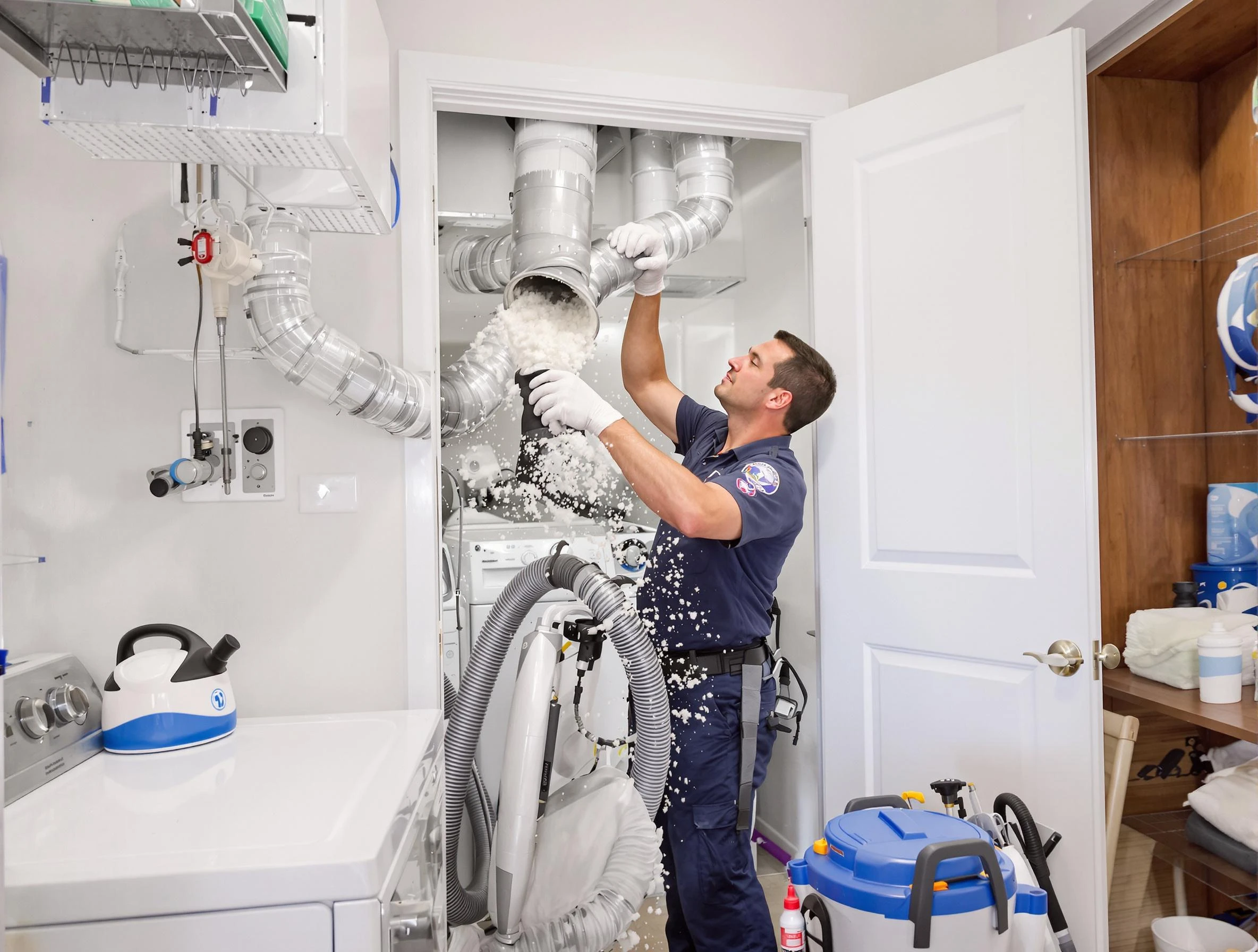 Littleton Dryer Vent Cleaning technician delivering thorough residential dryer vent cleaning service in Littleton
